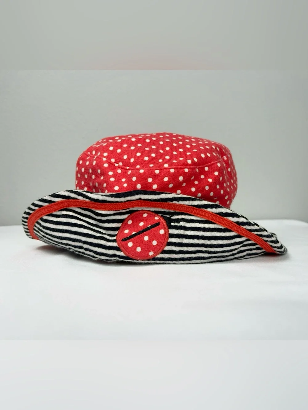 Gymboree 2011 Ladybug Red Polka Dot Rainbow Tag Vintage Sun Hat S/M